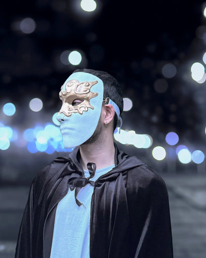 Eyes Wide Shut Inspired; Fidelio, Gold Eyes White Venetian mask - Venemask
