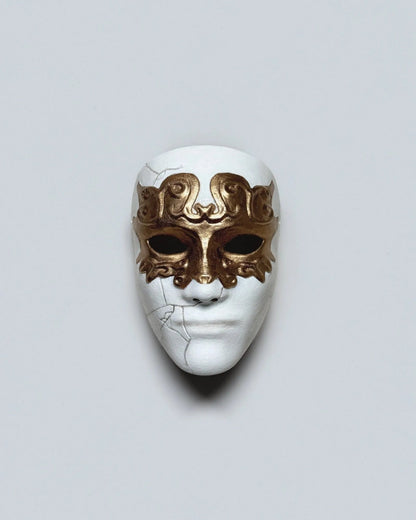 Eyes Wide Shut Inspired; Fidelio, Gold Eyes White Venetian mask - Venemask