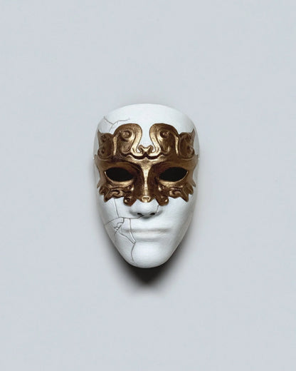 Eyes Wide Shut Inspired; Fidelio, Gold Eyes White Venetian mask, handcrafted for cosplay and fantasy, traditional Venetian design.