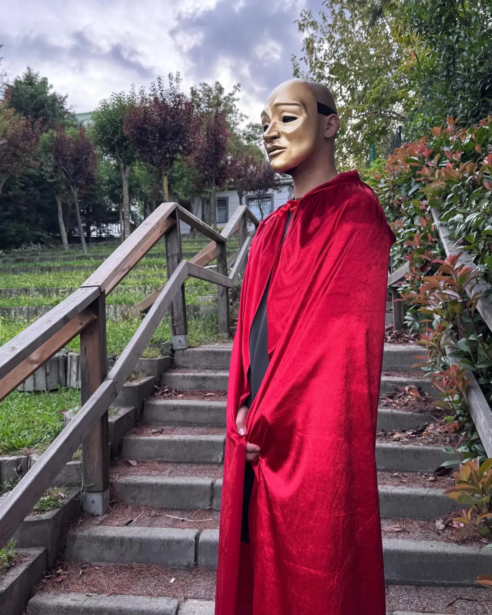 Eyes Wide Shut Red Velvet Hooded Cloak; Inspired Cape Cloak - Venemask