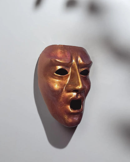 Eyes Wide Shut Screaming; weird face, Detailed Stanley Kubrick Movie Mask, handcrafted Venetian mask for cosplay and fantasy.