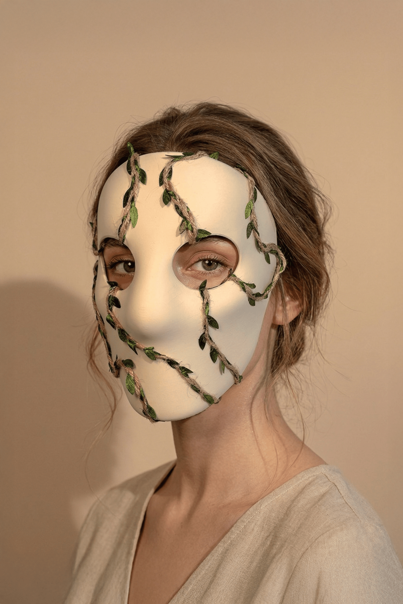Forest Spirit Jute Leaf; Naturebound Vine, Green Ivy, Druid’s Embrace Eco Inspired Mask - Venemask