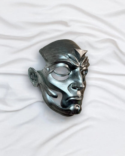 Ghost inspired Phantomime; Papa Emeritus Death Metal look mask, handcrafted Venetian mask for cosplay, masquerade and fantasy events.