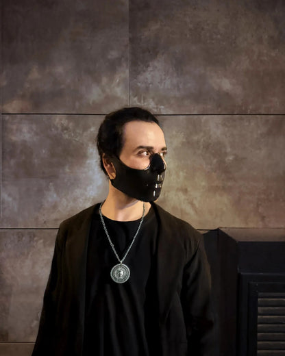 Ghost inspired Rite Here Rite Now Ghoulette Cello player; Mouth Black mask - Venemask