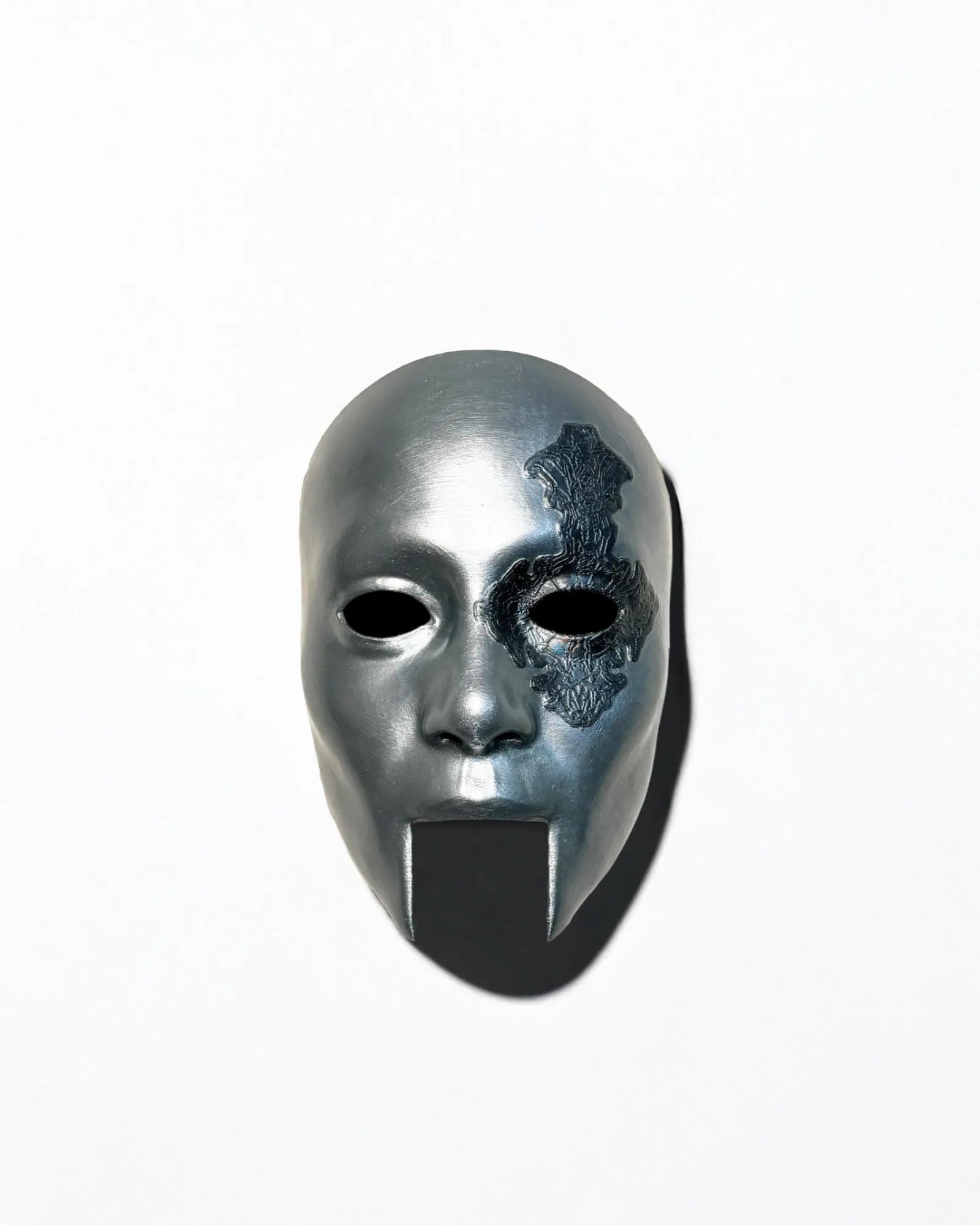 Ghost Nameless Ghouls; Ghost Perpetua Era - Silver Look Skull Mask, handcrafted Venetian cosplay and fantasy mask