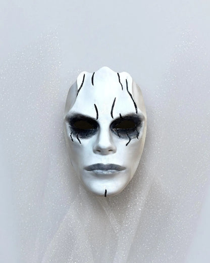 Gothic Face Venetian; White Face with Black lines, Masquerade Party Mask, handcrafted venetian cosplay fantasy accessory