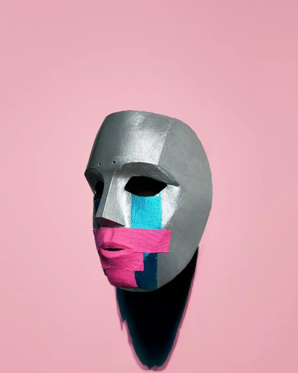 Handcrafted Hollywood Undead Deuce; 2010, Metal Look, Pink Tape, Tha Produca Big Deuce mask, Venetian cosplay fantasy mask