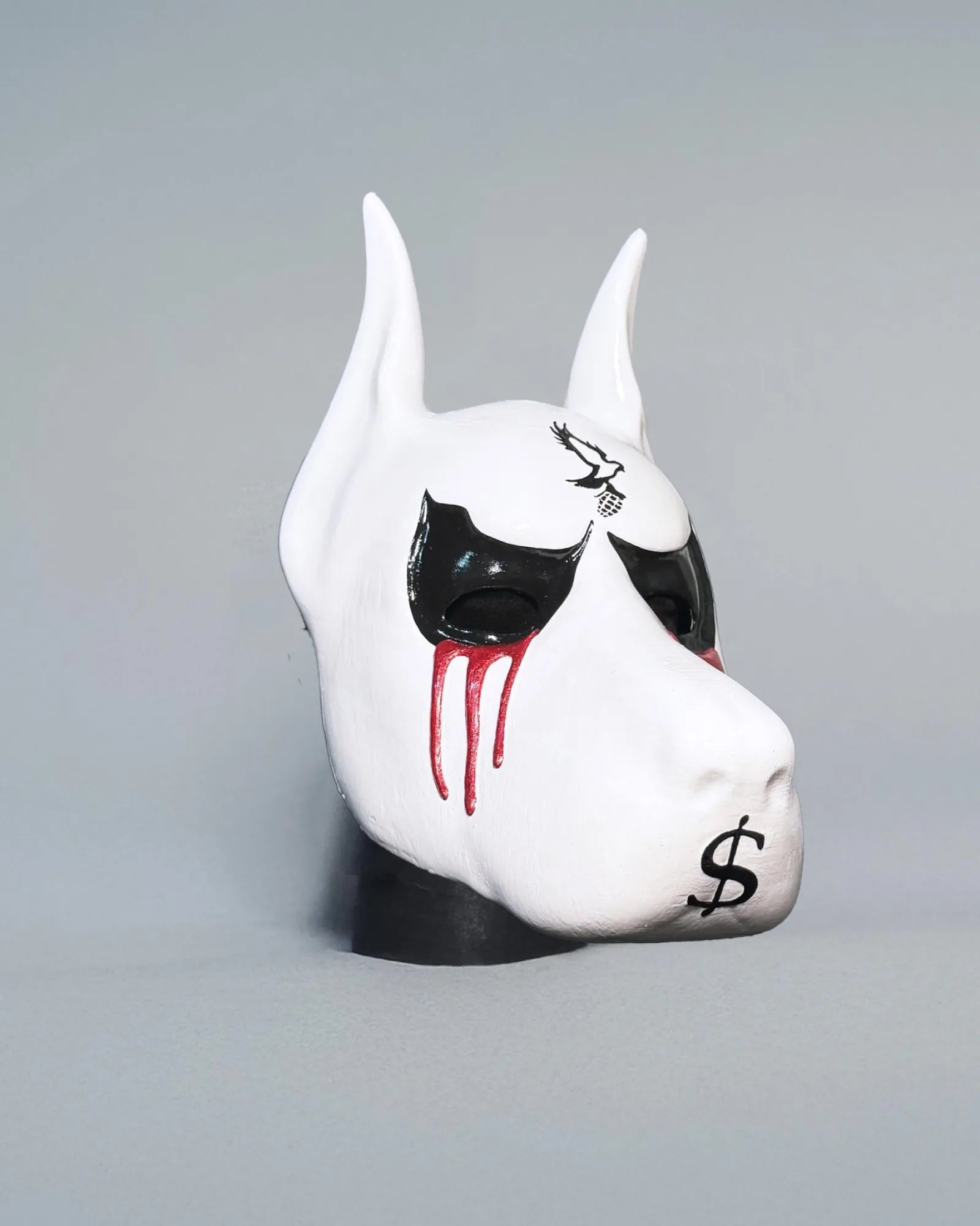 Hollywood Undead J-Dog Inspired; Cartoonish Dog, Blood and Dolar Helmet handcrafted Venetian cosplay mask