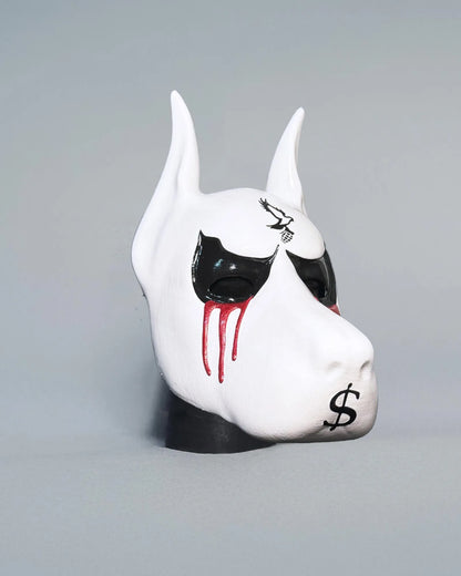 Hollywood Undead J-Dog Inspired; Cartoonish Dog, Blood and Dolar Helmet handcrafted Venetian cosplay mask