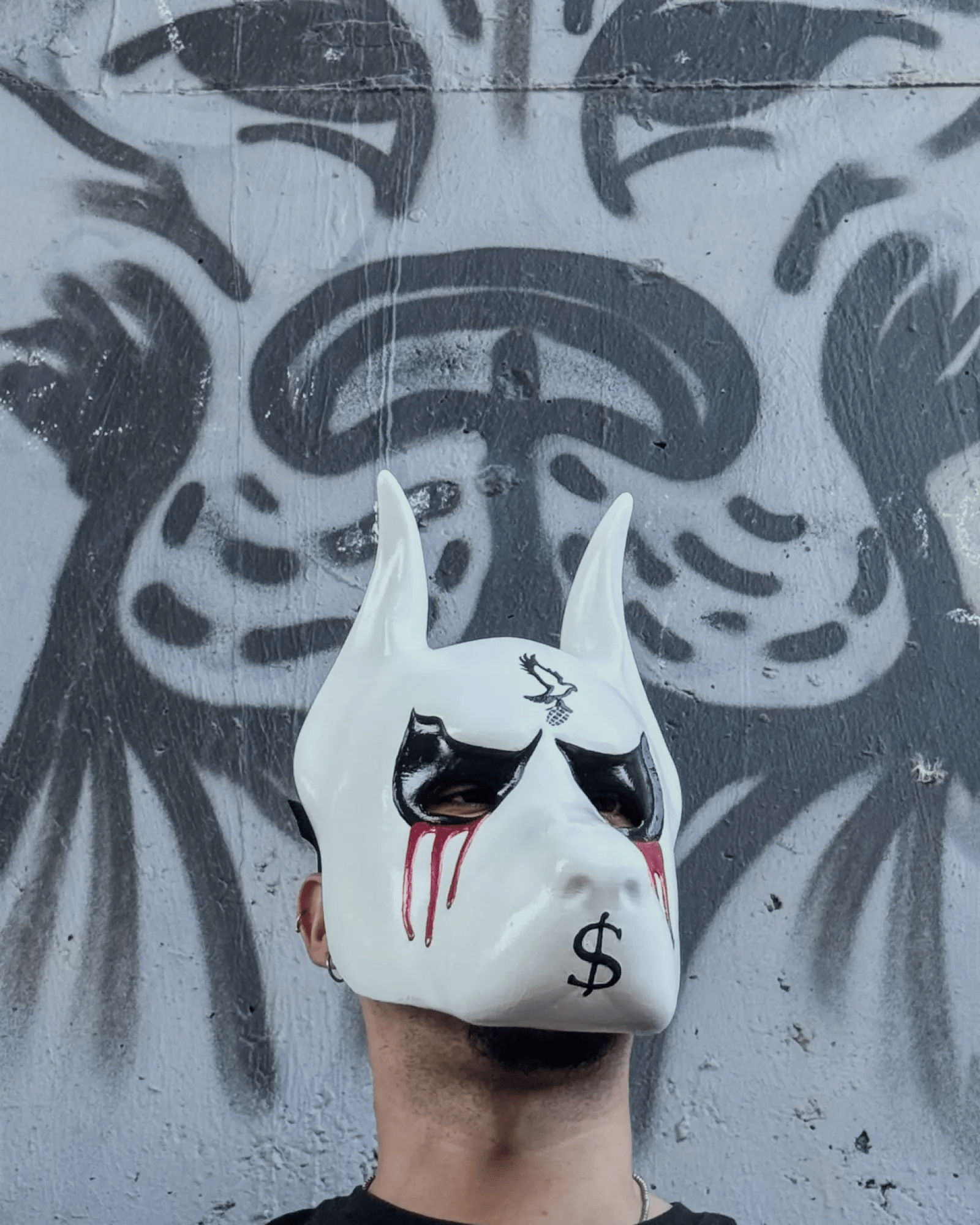 Hollywood Undead J - Dog Inspired; Cartoonish Dog, Blood and Dolar Helmet - Venemask