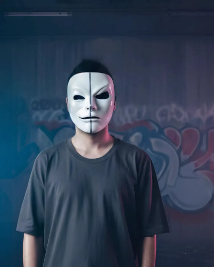 Hollywood Undead Matty Da Kurlzz; 2008-2010 Swan Songs, Silver Line mask handcrafted Venetian cosplay