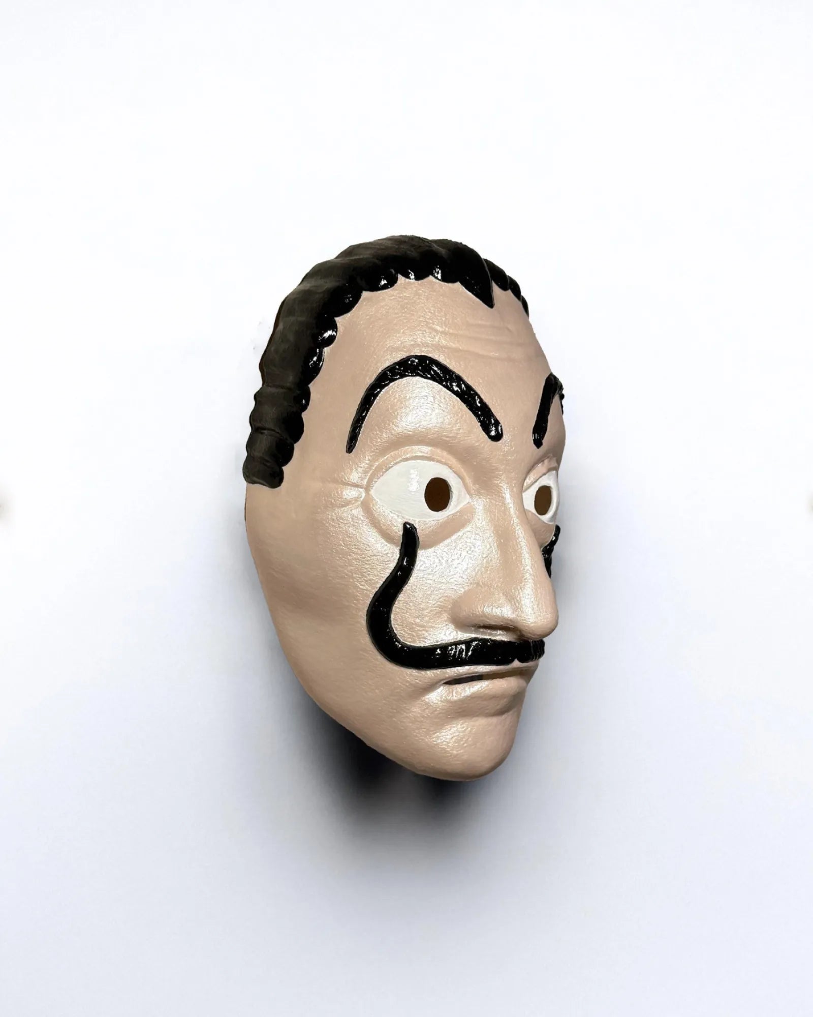 Iconic Artist Salvador Dali; Historical Figure, Artist Inspired Mask, handcrafted Venetian cosplay mask in hard plastic with elastic bands.