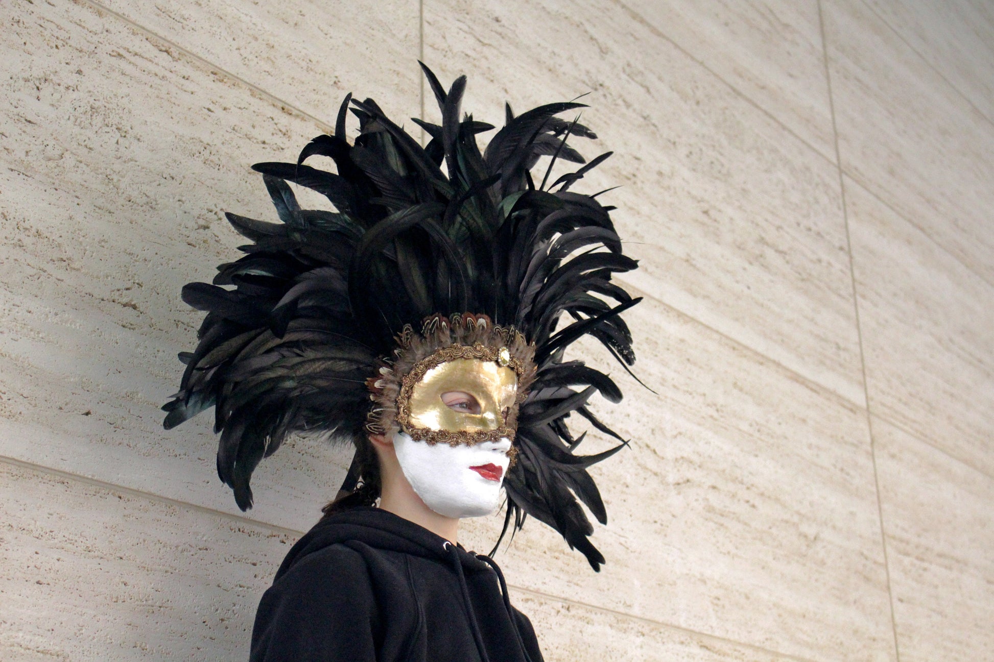 Eyes Wide Shut Original Pattern - Mandy Mask - Black Feathers - Kubrick Film Mask - Masquerade Mask - Grand Ball Mask - Interior Design Mask