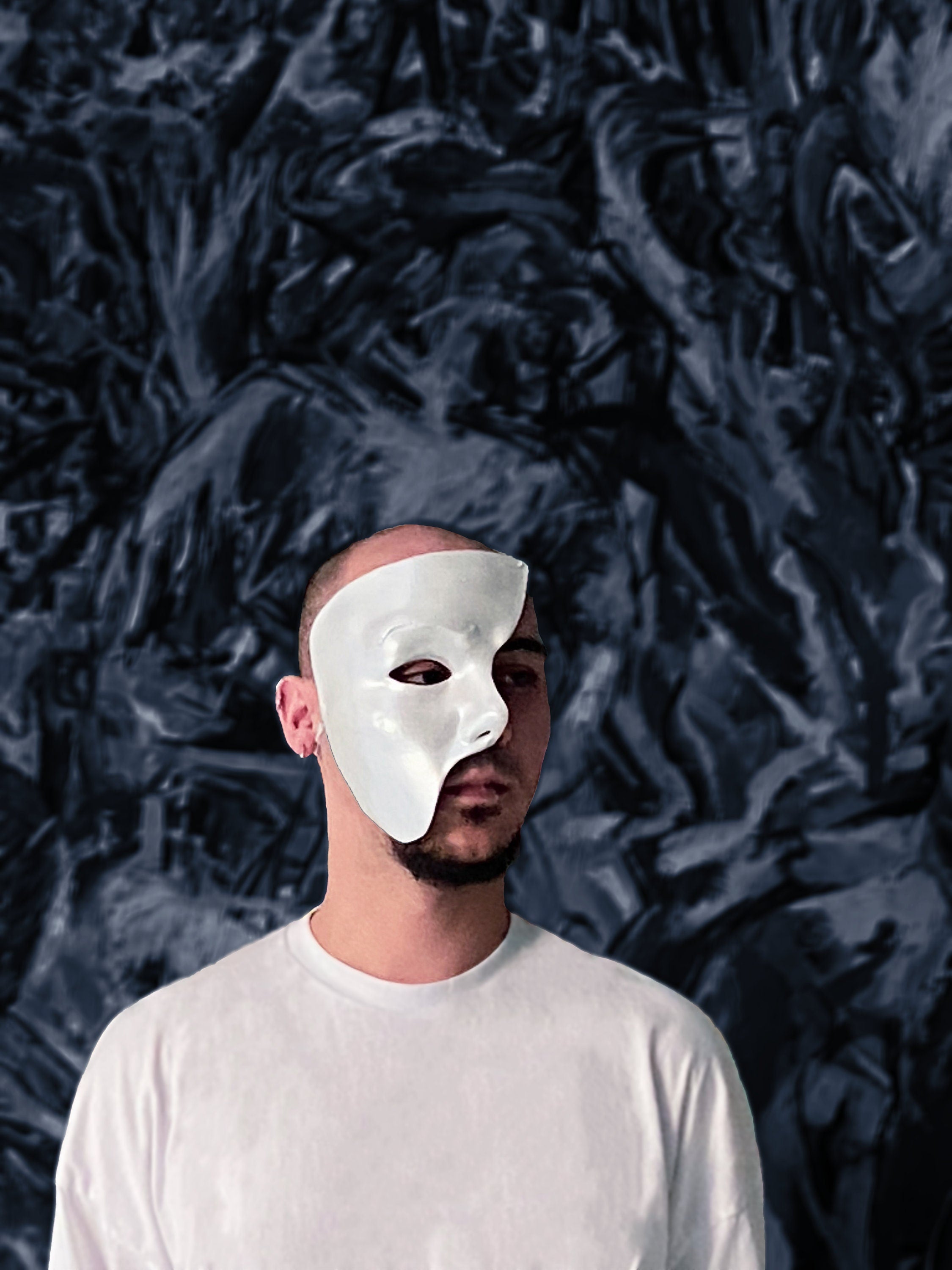 Phantom of the Opera Movie, Musical Mask - White Half Face Erik Ghost Mask - Venemask