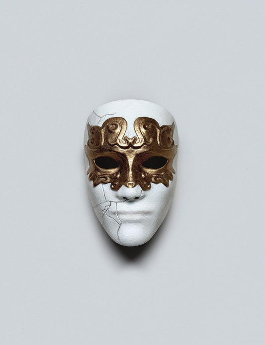 Eyes Wide Shut Inspired Mask - Venetian Mask - Fidelio Mask - Gold Eyes White