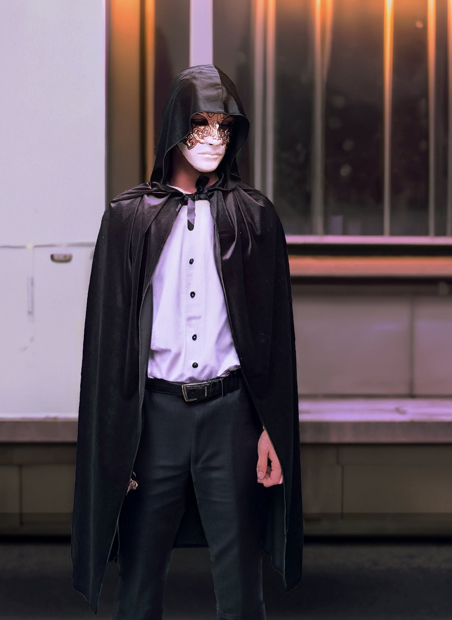 Eyes Wide Shut Black Velvet Hooded Cloak - Eyes Wide Shut Cape - Halloween Cloak