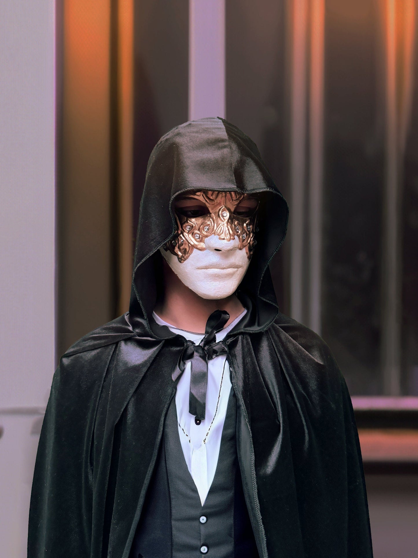 Eyes Wide Shut Black Velvet Hooded Cloak - Eyes Wide Shut Cape - Halloween Cloak
