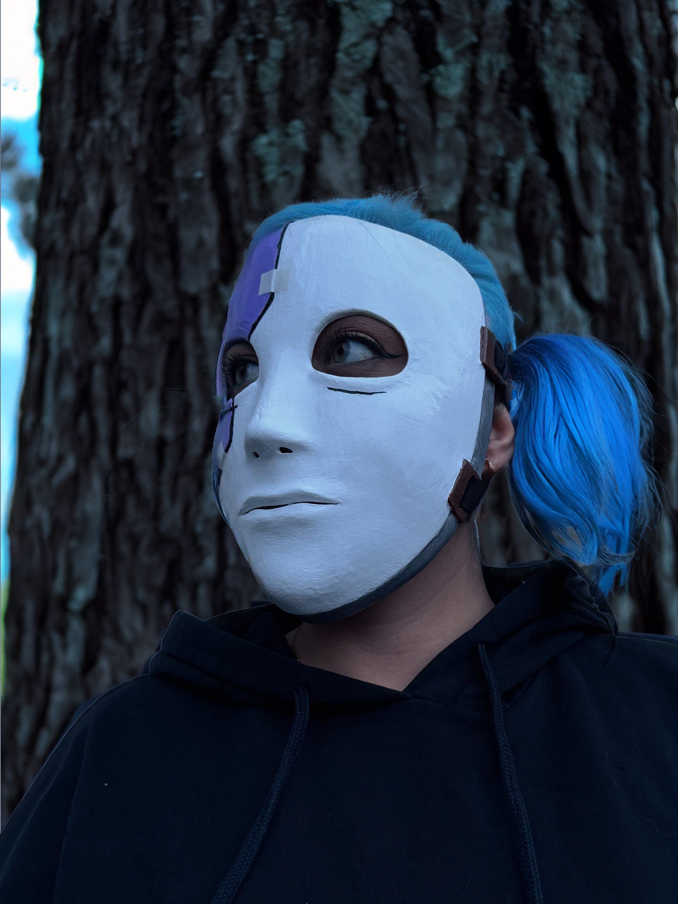 Sally Face Mask For Cosplay - Purple and White Mask - Sal Fisher Prosthesis Mask - Venemask