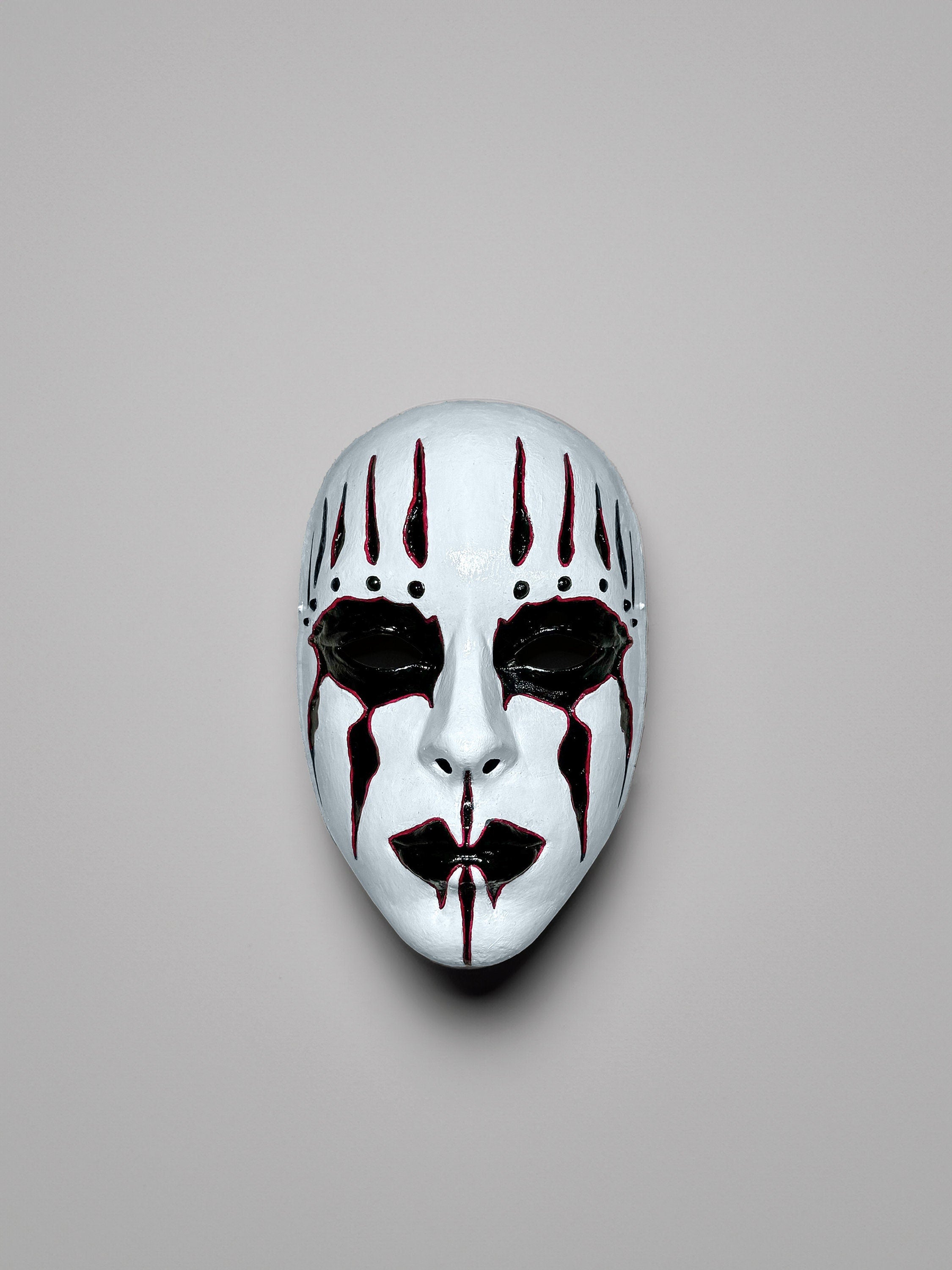 Slipknot Joey Jordison Mask - White and Black with Red Lines Mask - Metal Music