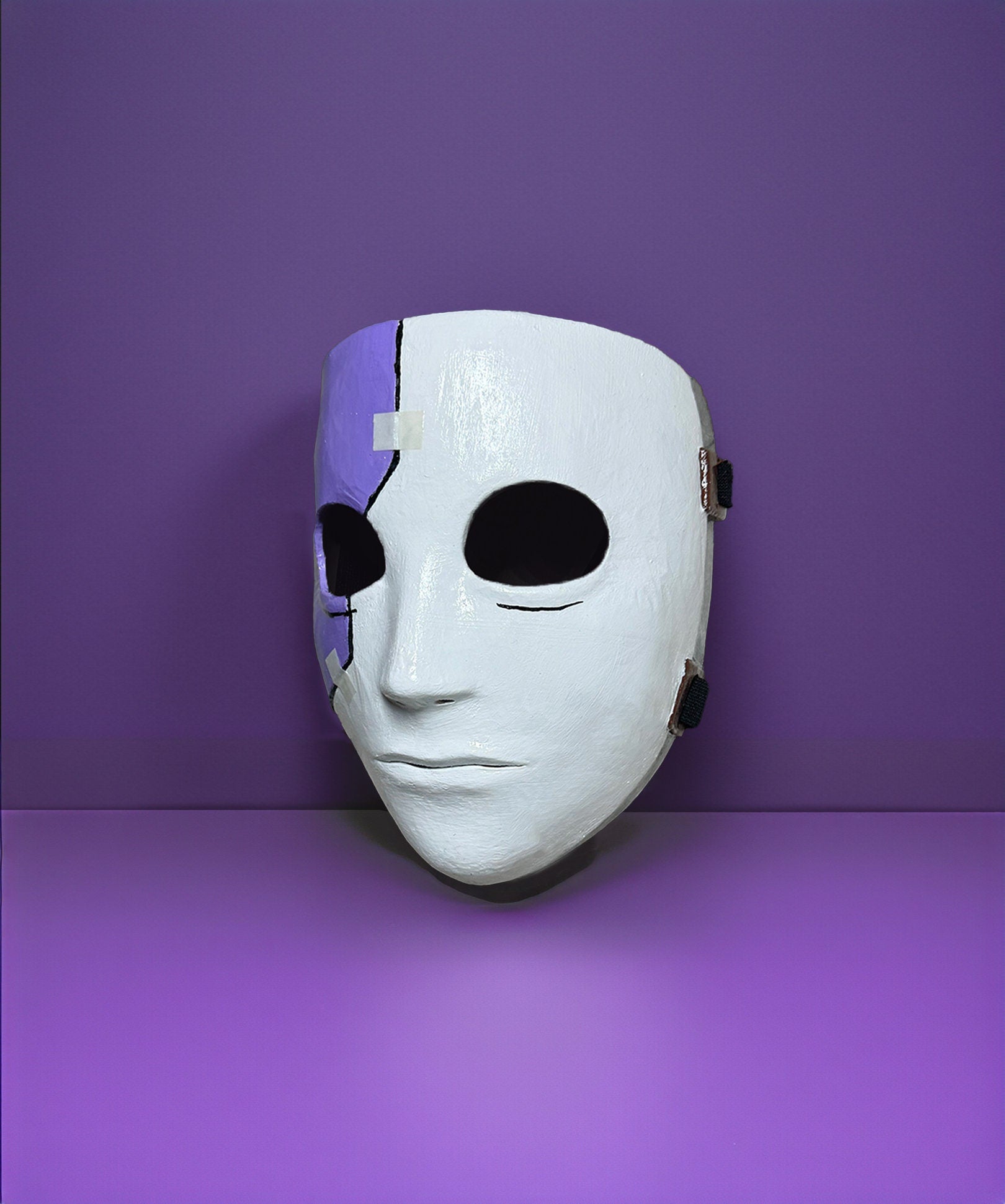 Sally Face Mask For Cosplay - Purple and White Mask - Sal Fisher Prosthesis Mask - Venemask