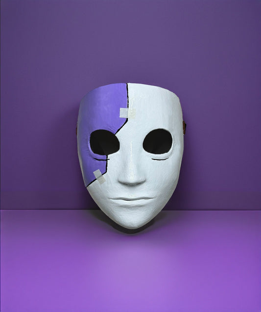 Sally Face Mask For Cosplay - Purple and White Mask - Sal Fisher Prosthesis Mask - Venemask