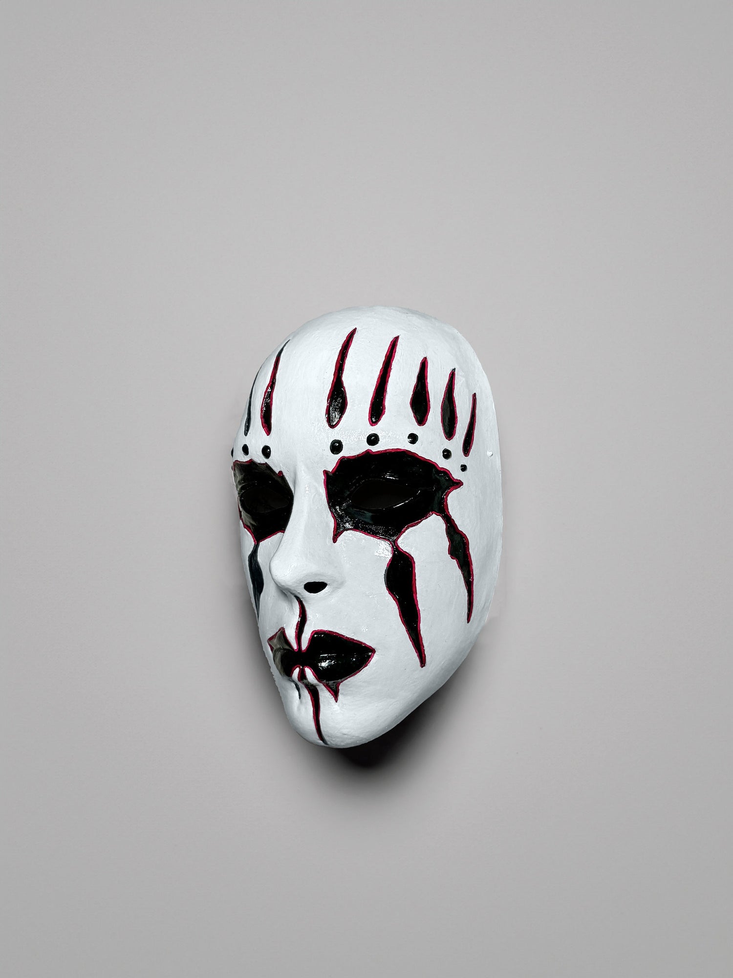 Slipknot Joey Jordison Mask - White and Black with Red Lines Mask - Metal Music