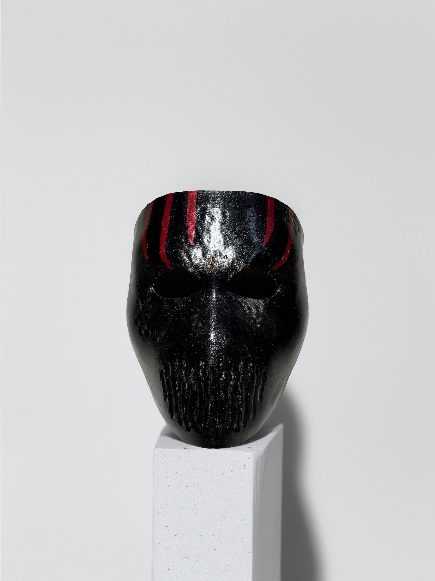 Bloody Death Mask - Black Mask with Red Details - Horror Mask - Halloween Mask -