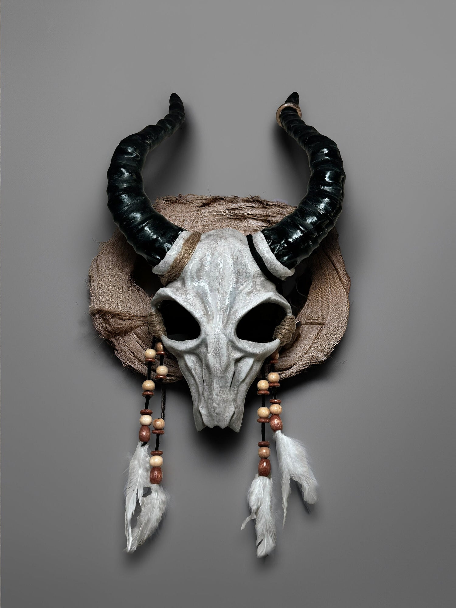 Shaman Goat Skull Mask - Ram Horns - Voodoo Costume Cosplay - Whimsical Mystic