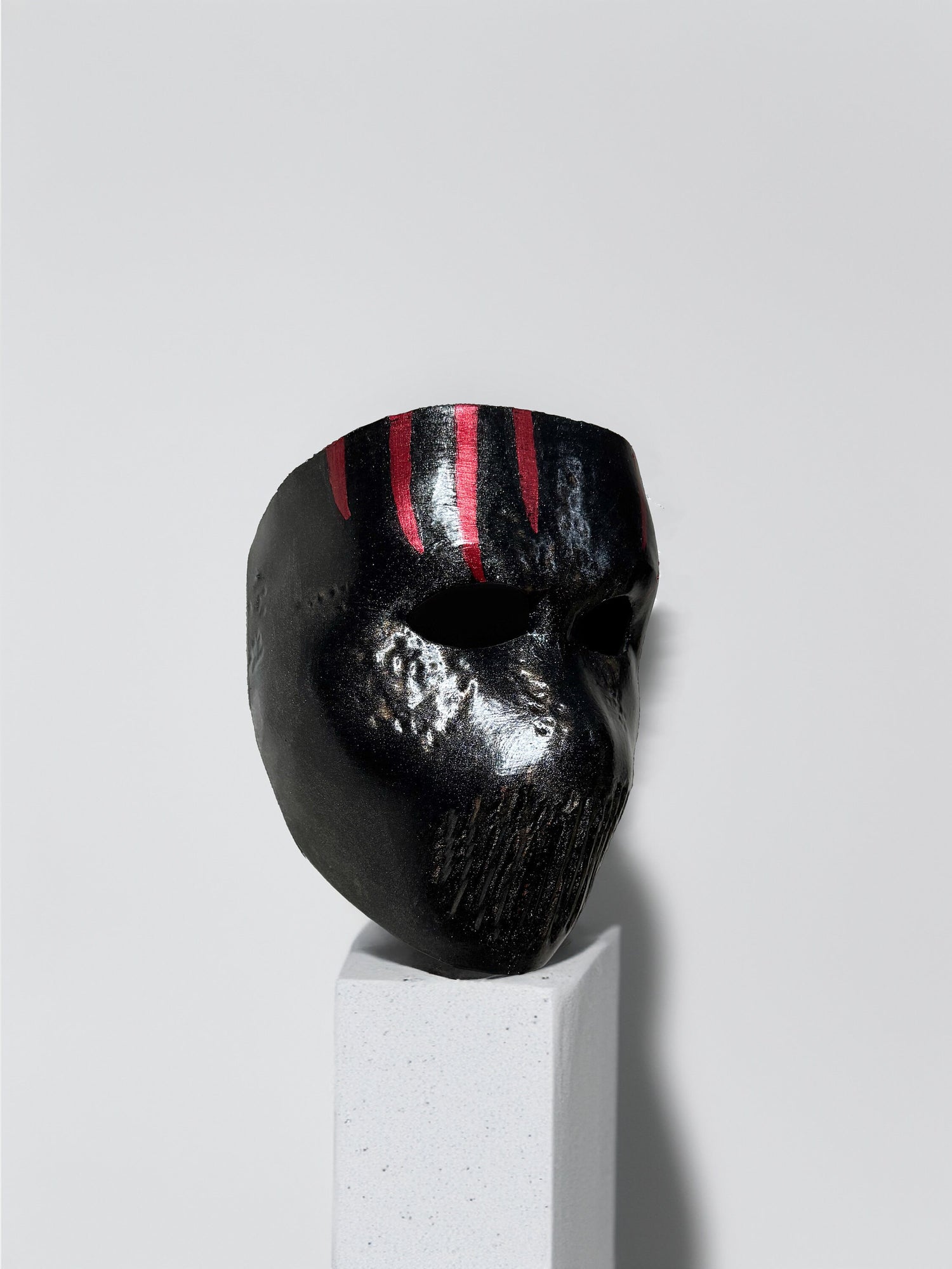 Bloody Death Mask - Black Mask with Red Details - Horror Mask - Halloween Mask -