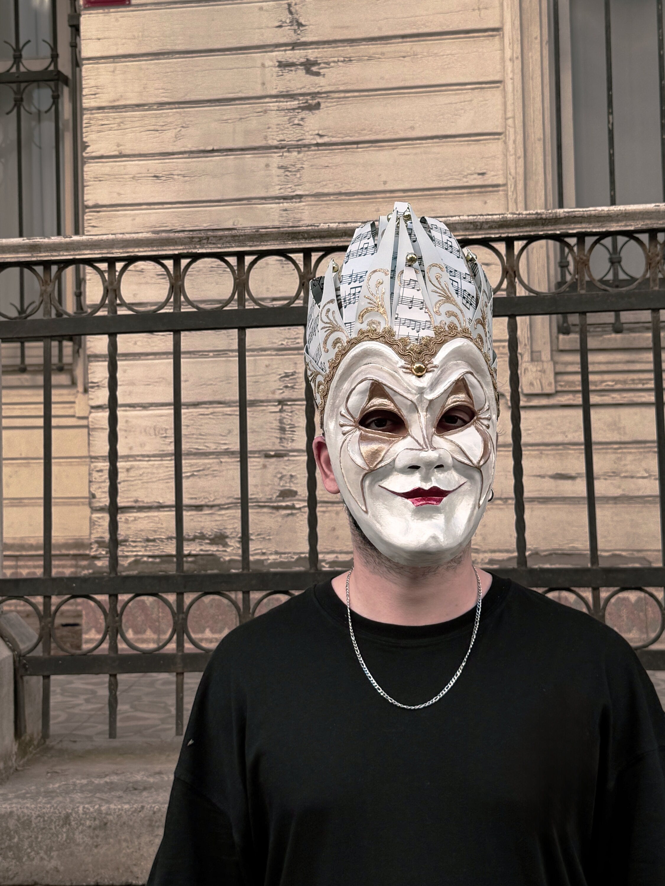 Joker Venetian Mask Unique White - Colorful Rio Carnival - Techno - Wall Decor - Venemask