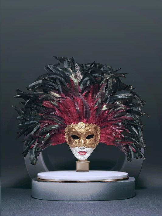 Feather Princess Woman - Venetian Mask - Masquerade Mask - Eyes Wide Shut -