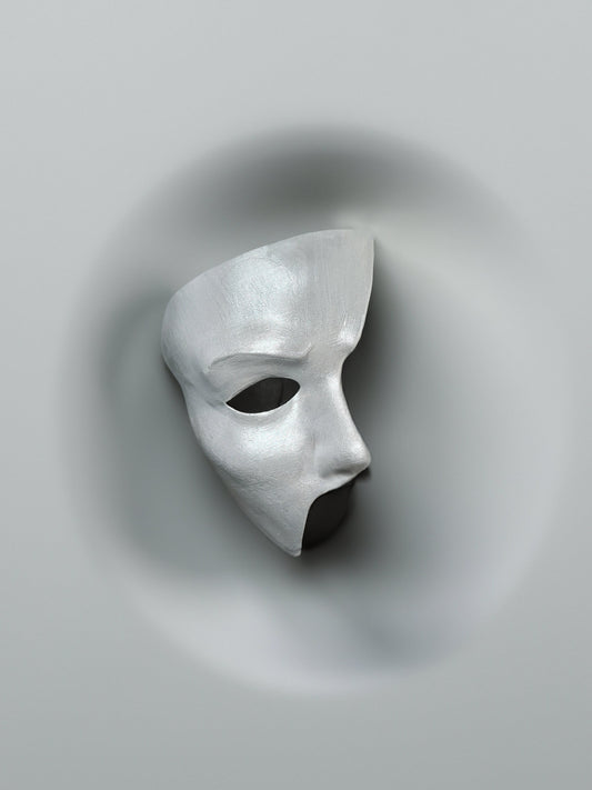 Phantom of the Opera Movie, Musical Mask - White Half Face Erik Ghost Mask - Venemask