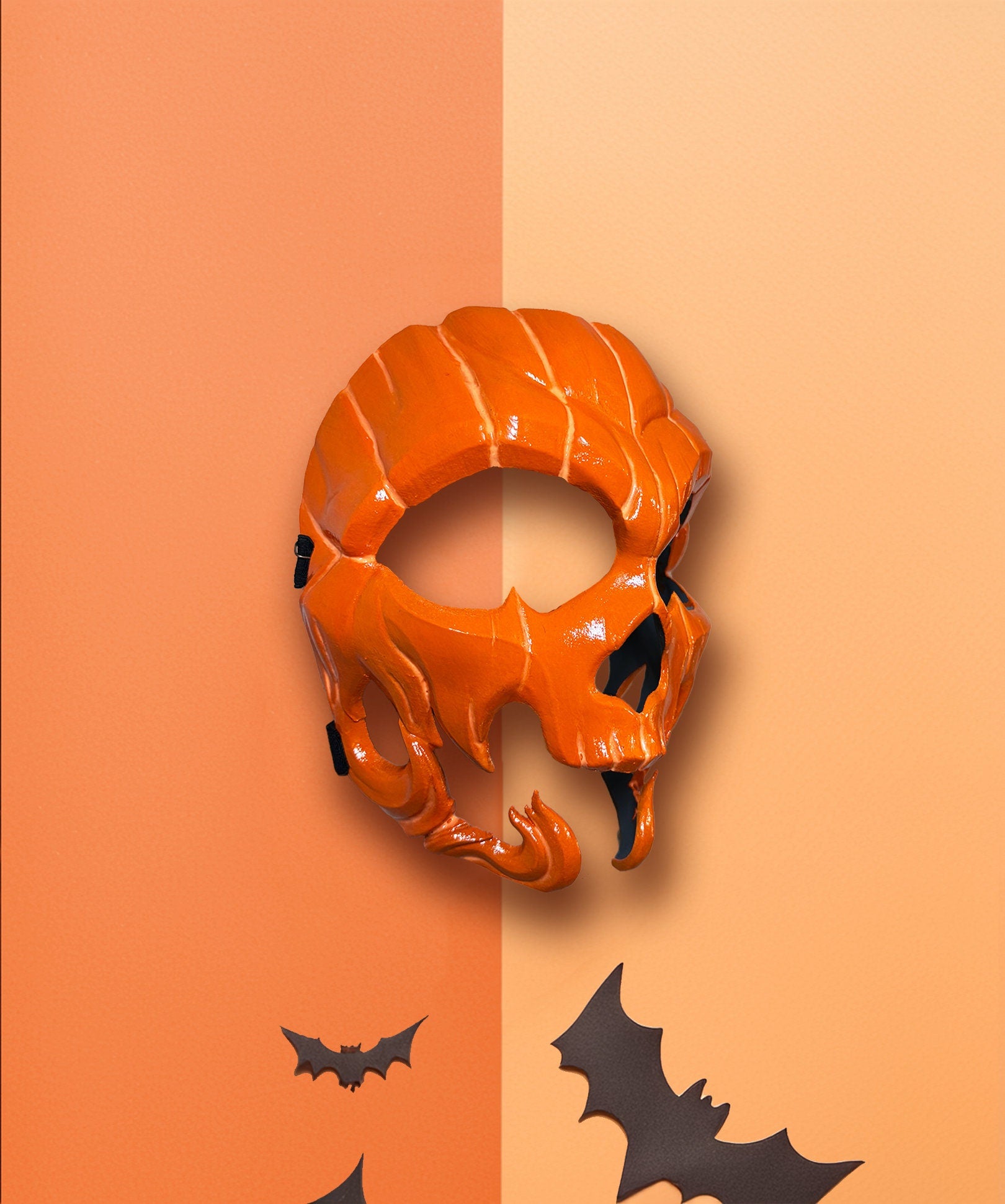 Pumpkin Skull Halloween Mask - Glow in dark lines - Jack-o-lantern Style - Scary - Venemask