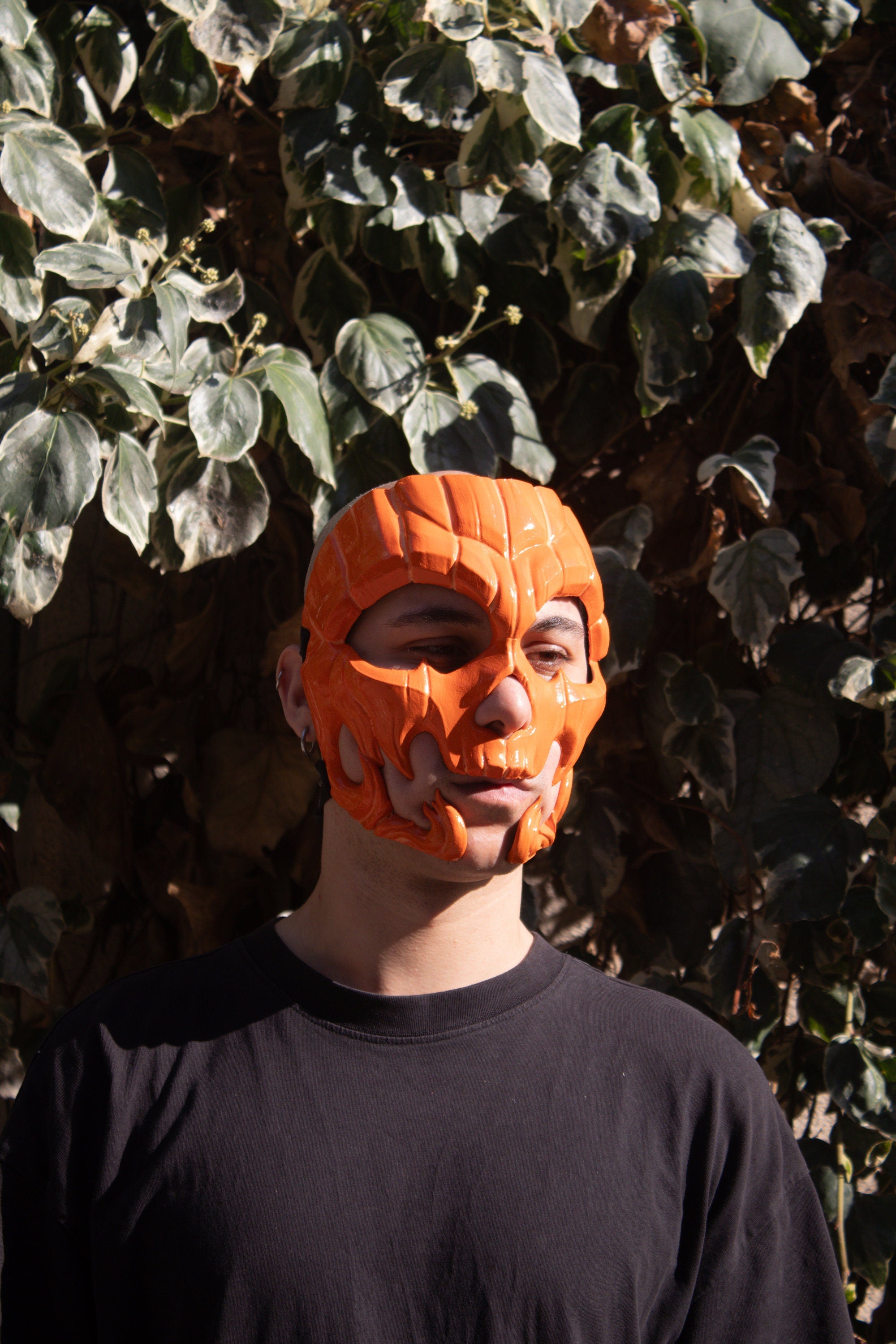 Pumpkin Skull Halloween Mask - Glow in dark lines - Jack-o-lantern Style - Scary - Venemask