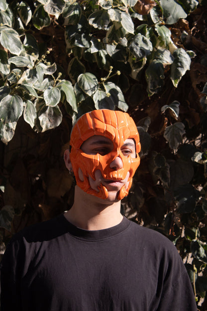 Pumpkin Skull Halloween Mask - Glow in dark lines - Jack-o-lantern Style - Scary