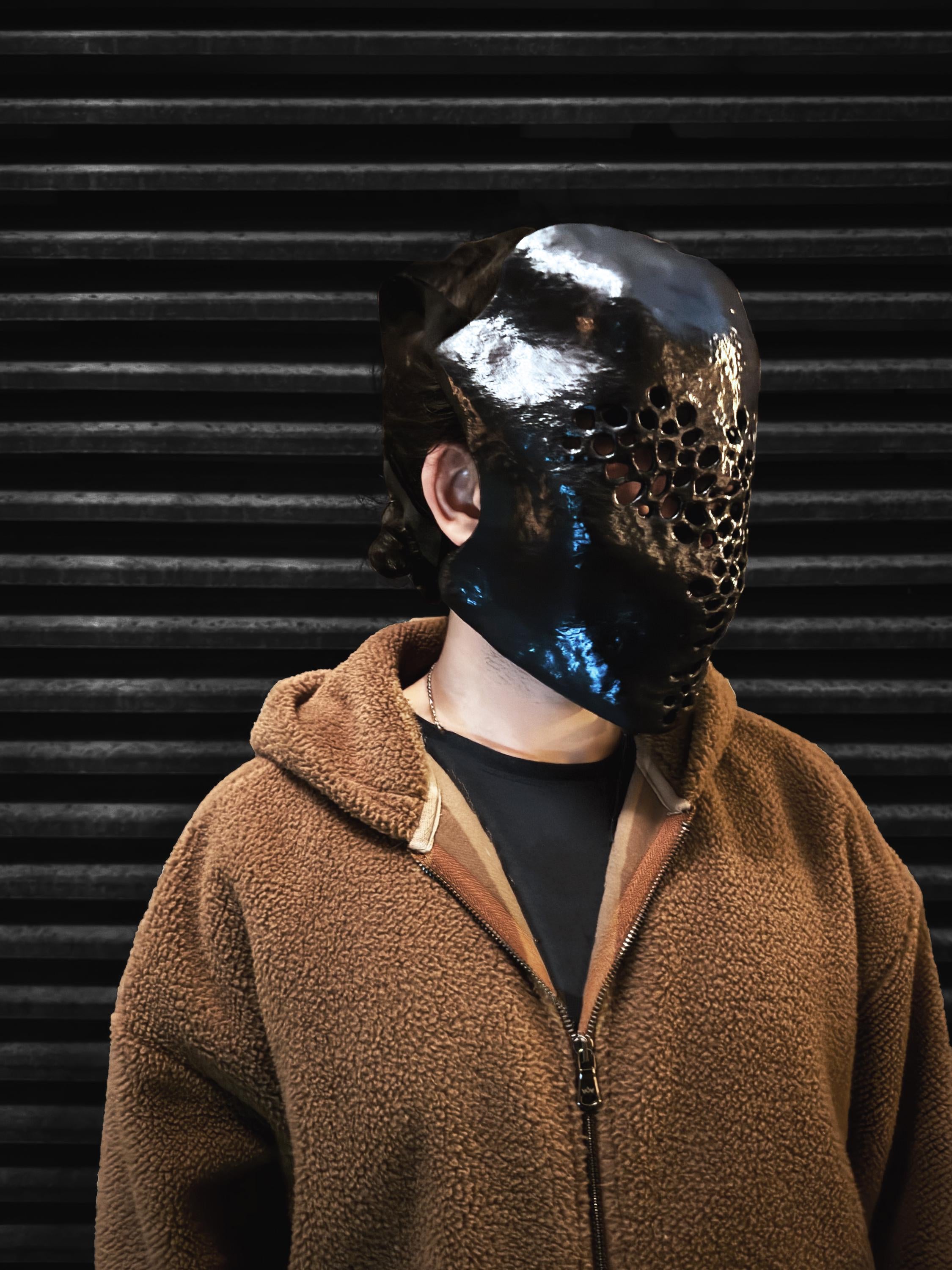 Symbiotic Trypophobia Venom Mask - Alien Perforated Mask - Black Symbiote Mask - Venemask