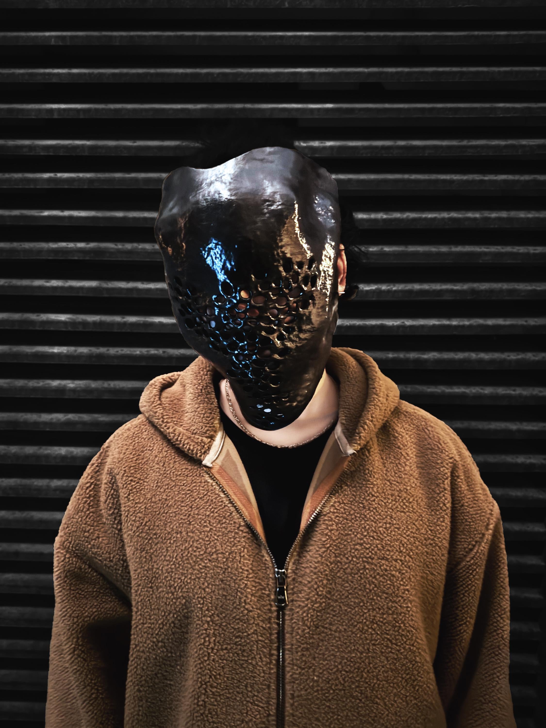 Symbiotic Trypophobia Venom Mask - Alien Perforated Mask - Black Symbiote Mask - Venemask