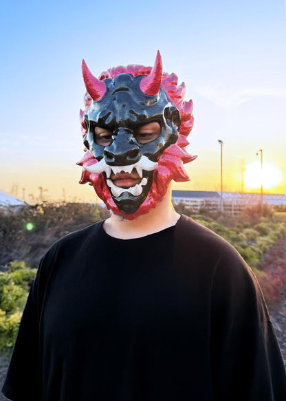 Majesty of Lion Oni Mask - Mythology Masquerade -  Samurai Aesthetics Mask - Oni Demons - Japanese folklore - Party, Cosplay, events mask