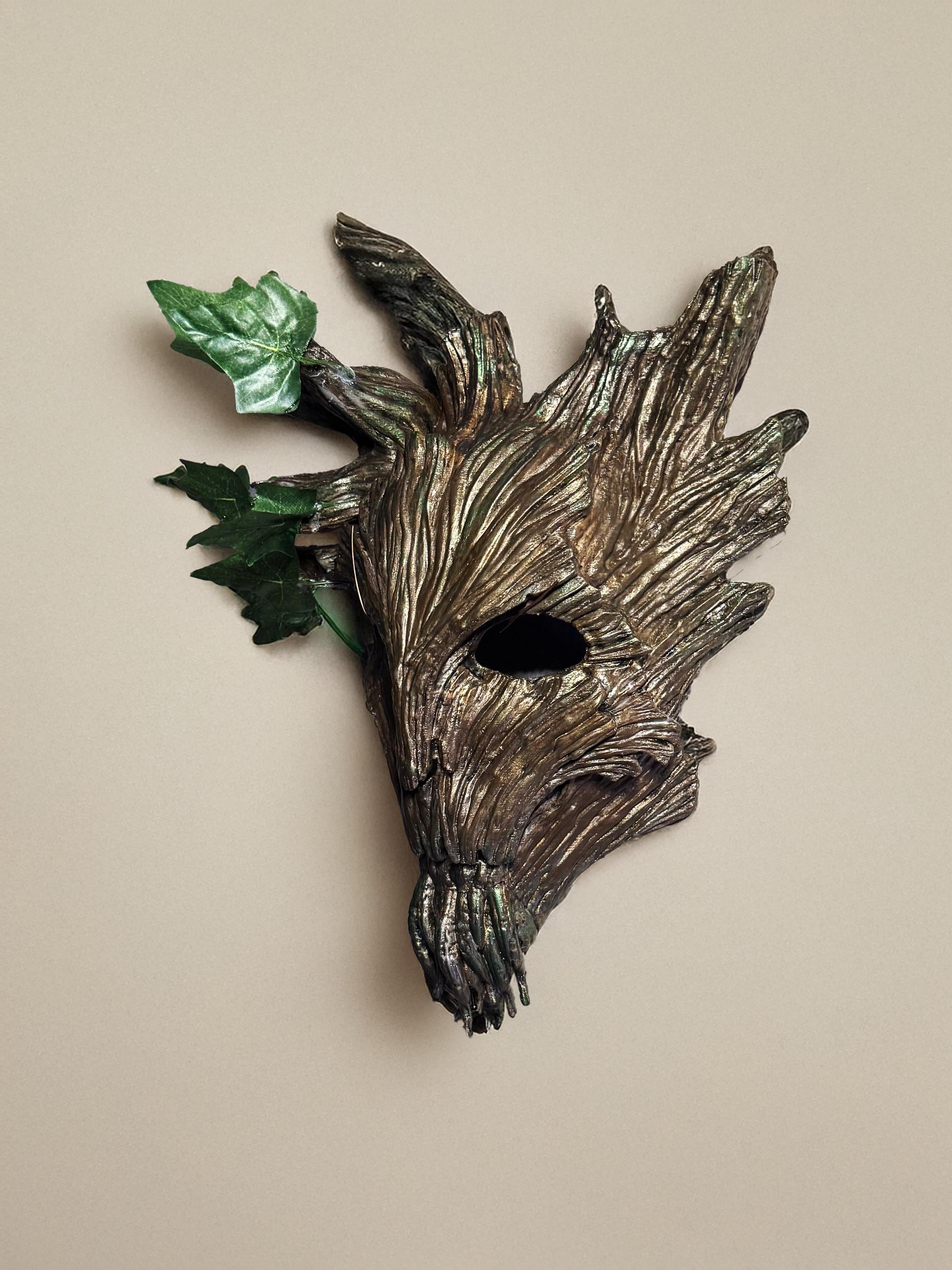 Warrior of Forest Warden Mask - Wood texture - Forest spirit - Groot Mask - cosplay or home decor - Party, events, masquerade
