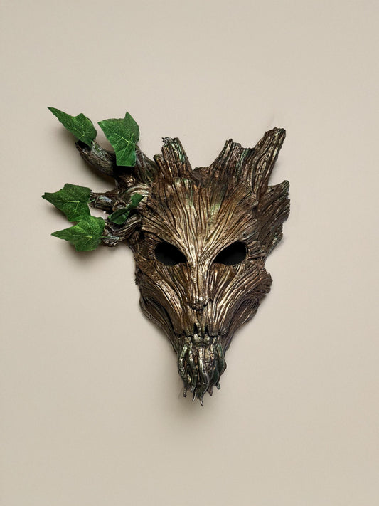Warrior of Forest Warden Mask - Wood texture - Forest spirit - Groot Mask - cosplay or home decor - Party, events, masquerade