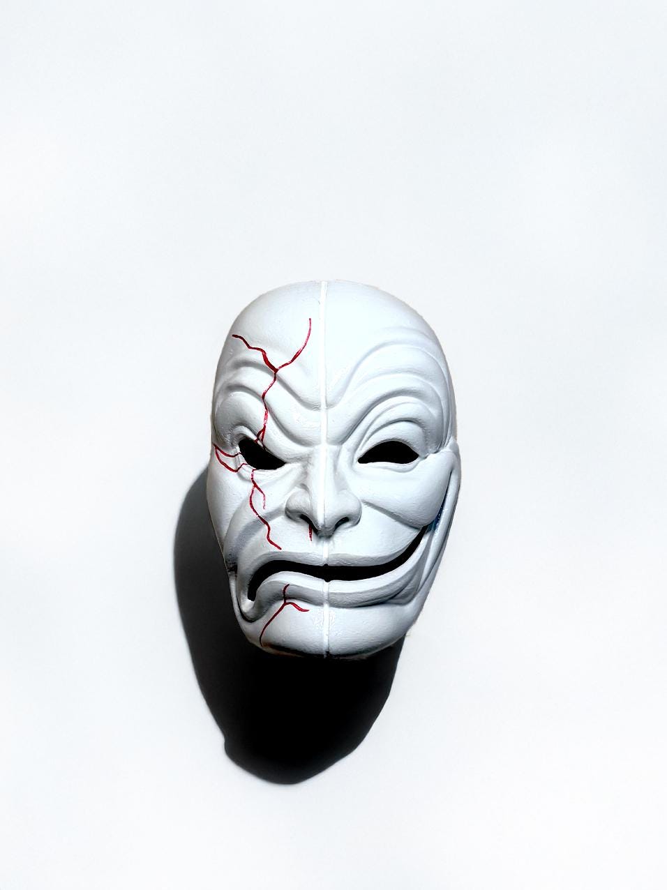 Hollywood Undead Matty Da Kurlzz 2012 Mask - Mask without Light - Red Lines - Masquerade, party, cosplay mask - Halloween Scary Freak Mask