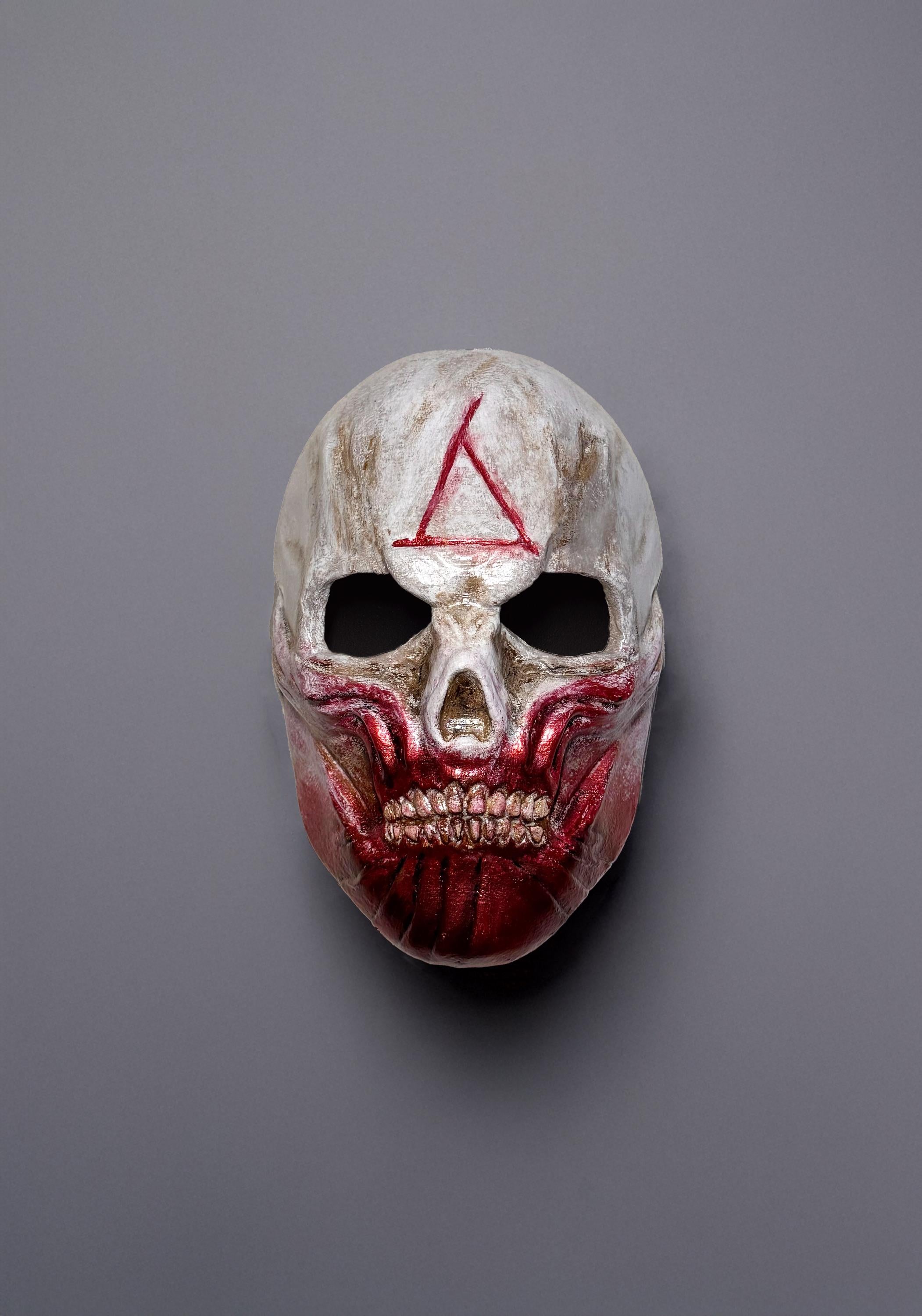 Bloody Skull Ghoul Face Skeleton Scary Mask - Triangle stamp detail - Halloween Mask - Horror Gothic - Death Skull