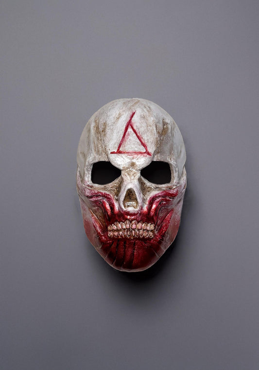 Bloody Skull Ghoul Face Skeleton Scary Mask - Triangle stamp detail - Halloween Mask - Horror Gothic - Death Skull