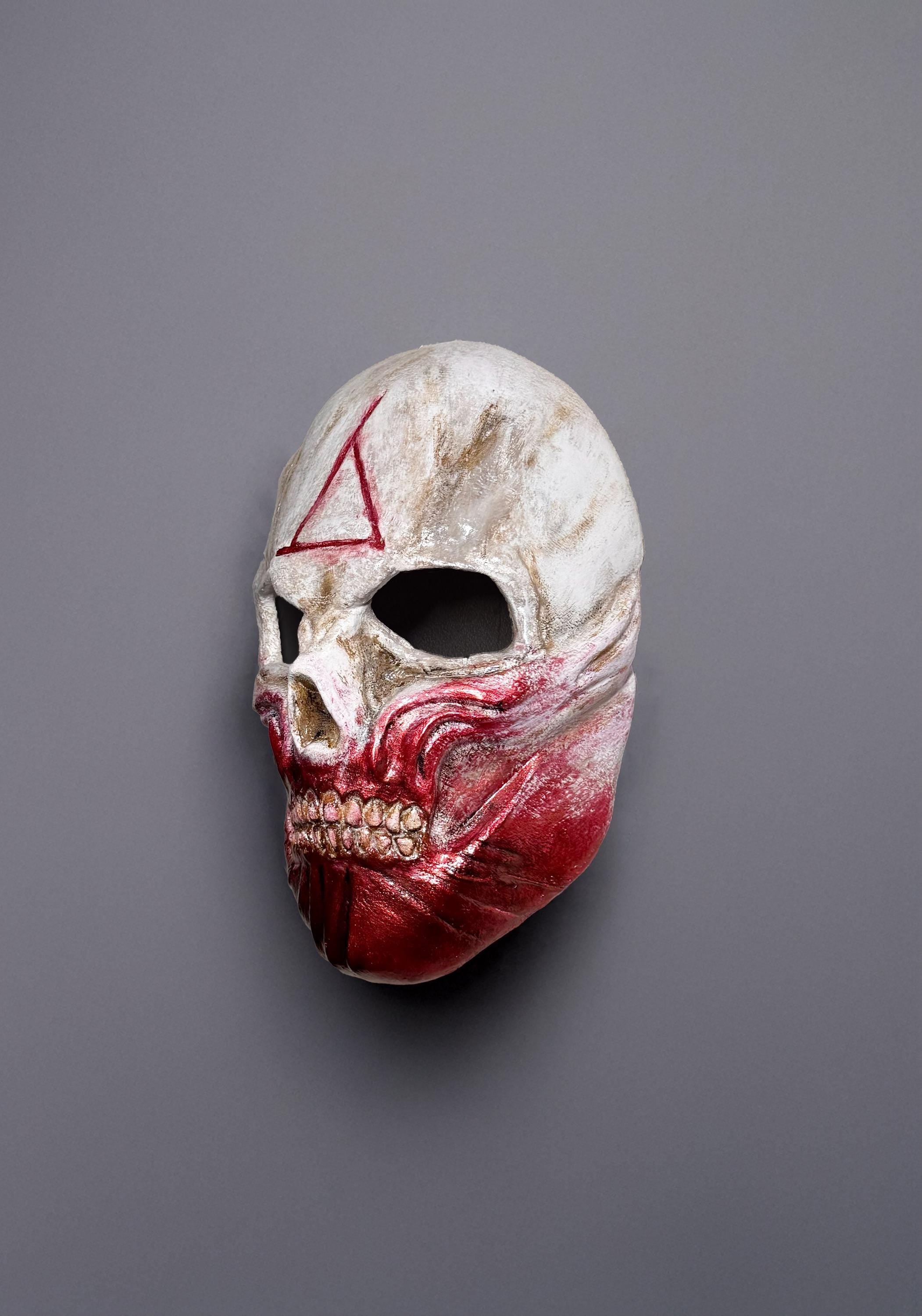 Bloody Skull Ghoul Face Skeleton Scary Mask - Triangle stamp detail - Halloween Mask - Horror Gothic - Death Skull