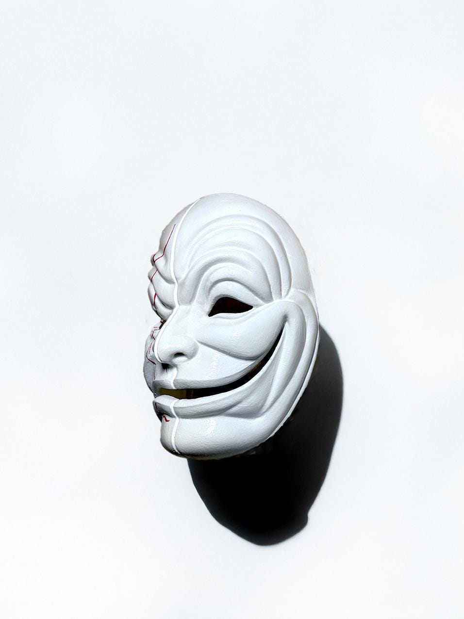 Hollywood Undead Matty Da Kurlzz 2012 Mask - Mask without Light - Red Lines - Masquerade, party, cosplay mask - Halloween Scary Freak Mask