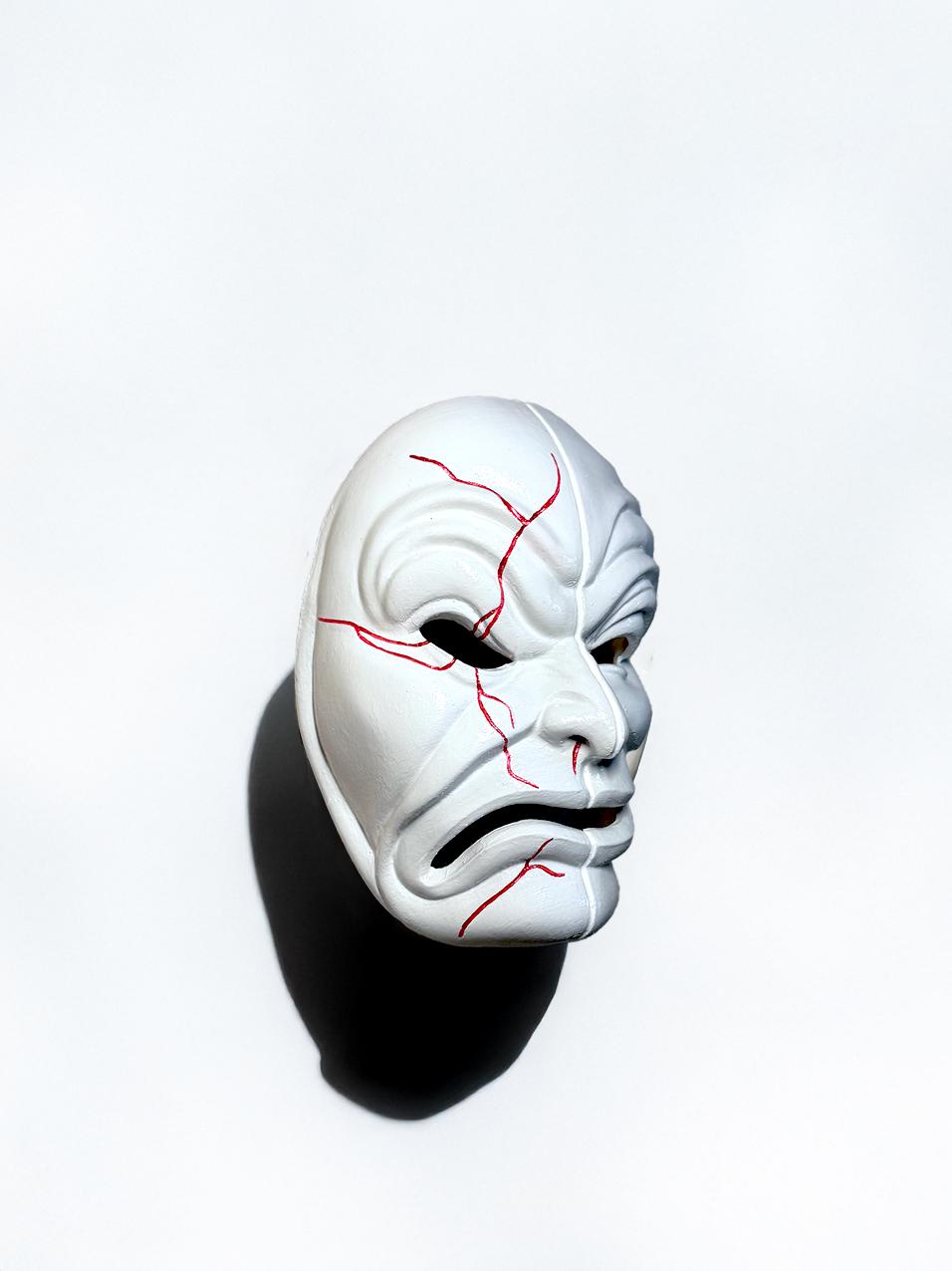 Hollywood Undead Matty Da Kurlzz 2012 Mask - Mask without Light - Red Lines - Masquerade, party, cosplay mask - Halloween Scary Freak Mask