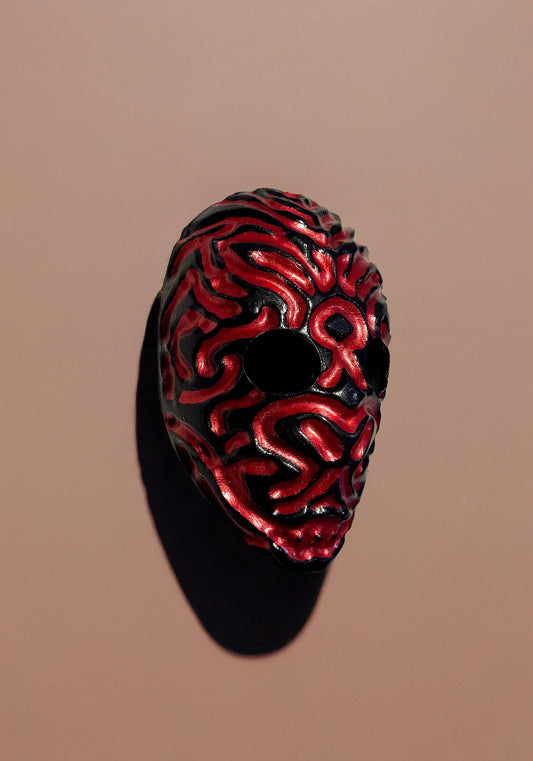 Blood Channel Dark Ritual Sculpted Mask - Vein Pattern Horror Mask - Creepy Anatomical Decor for Halloween - Disturbing Blood Vessel Cosplay