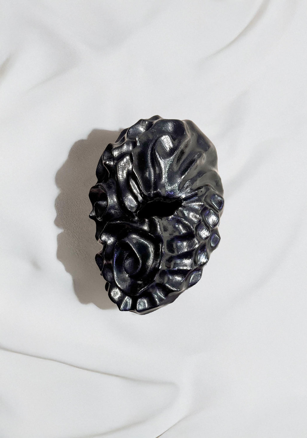 Obsidian Cursed Stone Effect Spiral Mask – Dark Art Facepiece - Abyssal Swirl Masquerade Mask - Handcrafted Black Horror – Gothic Wall Art