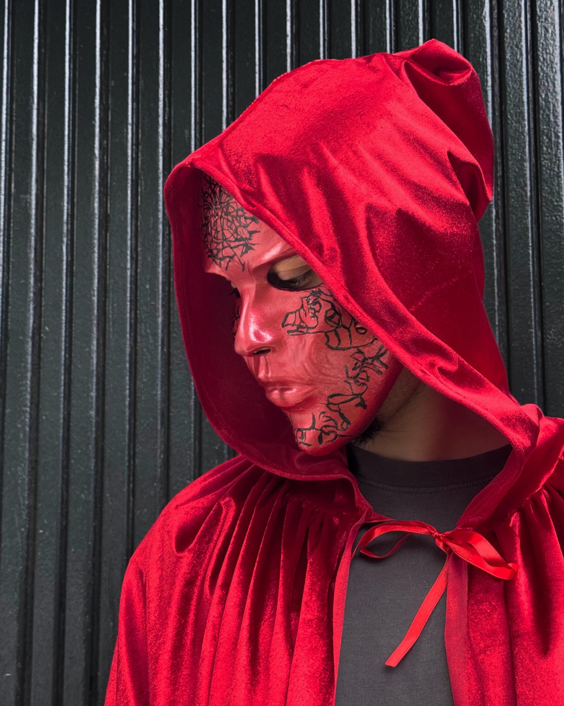 Eyes Wide Shut Red Velvet Hooded Cloak - Eyes Wide Shut Cape - Halloween Cloak