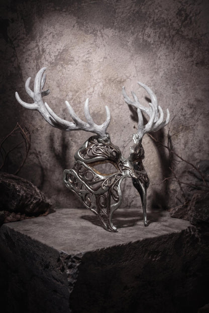 Forest Guardian Antler, Woodland Fantasy Mask: Elven Deer, Nature Inspired Cosplay, Fantasy Costume Accessory, LARP Mask